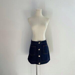 Barlow Lorenzo Denim Mini Skirt Dark Wash Womens Size Medium